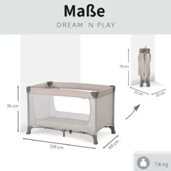 Hauck Dream N Play Campingbedje Set - Met Matras En Muggennet - Beige -Happy Horse Winkel 1200x1199 10