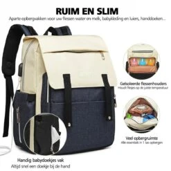 Miss Lulu Luier- En Verzorgingstas - Luiertas Met USB Oplaadstation - Baby Rug Tas Met Isoleervak - Reis Rugzak - Grote Capaciteit - Unisex/Jongens/Meisjes - Blauw (E1970 NY) -Happy Horse Winkel 1200x1200 1096