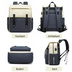 Miss Lulu Luier- En Verzorgingstas - Luiertas Met USB Oplaadstation - Baby Rug Tas Met Isoleervak - Reis Rugzak - Grote Capaciteit - Unisex/Jongens/Meisjes - Blauw (E1970 NY) -Happy Horse Winkel 1200x1200 1098