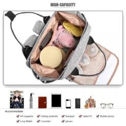 Miss Lulu Luier- En Verzorgingstas Rugzak - Grijs (E6705 D2-GY) -Happy Horse Winkel 1200x1200 1109