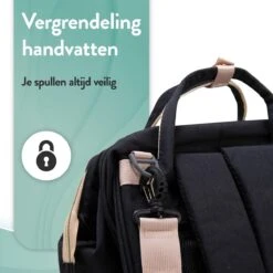 Luiertas Rugzak - Monx Luiertas Verzorgingstas Met Uitklapbaar Babybedje - Overzichtelijke Luierrugzak Extra Buggy En Kinderwagen Haken Inclusief Geïsoleerde Flessenhouder - Zwart -Happy Horse Winkel 1200x1200 1126