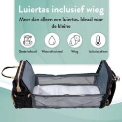 Luiertas Rugzak - Monx Luiertas Verzorgingstas Met Uitklapbaar Babybedje - Overzichtelijke Luierrugzak Extra Buggy En Kinderwagen Haken Inclusief Geïsoleerde Flessenhouder - Zwart -Happy Horse Winkel 1200x1200 1127