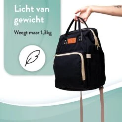Luiertas Rugzak - Monx Luiertas Verzorgingstas Met Uitklapbaar Babybedje - Overzichtelijke Luierrugzak Extra Buggy En Kinderwagen Haken Inclusief Geïsoleerde Flessenhouder - Zwart -Happy Horse Winkel 1200x1200 1132