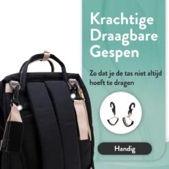 Luiertas Rugzak - Monx Luiertas Verzorgingstas Met Uitklapbaar Babybedje - Overzichtelijke Luierrugzak Extra Buggy En Kinderwagen Haken Inclusief Geïsoleerde Flessenhouder - Zwart -Happy Horse Winkel 1200x1200 1136