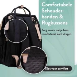 Luiertas Rugzak - Monx Luiertas Verzorgingstas Met Uitklapbaar Babybedje - Overzichtelijke Luierrugzak Extra Buggy En Kinderwagen Haken Inclusief Geïsoleerde Flessenhouder - Zwart -Happy Horse Winkel 1200x1200 1138