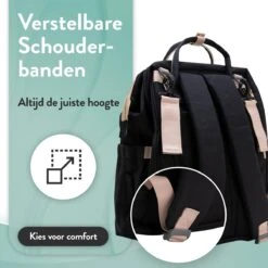 Luiertas Rugzak - Monx Luiertas Verzorgingstas Met Uitklapbaar Babybedje - Overzichtelijke Luierrugzak Extra Buggy En Kinderwagen Haken Inclusief Geïsoleerde Flessenhouder - Zwart -Happy Horse Winkel 1200x1200 1139