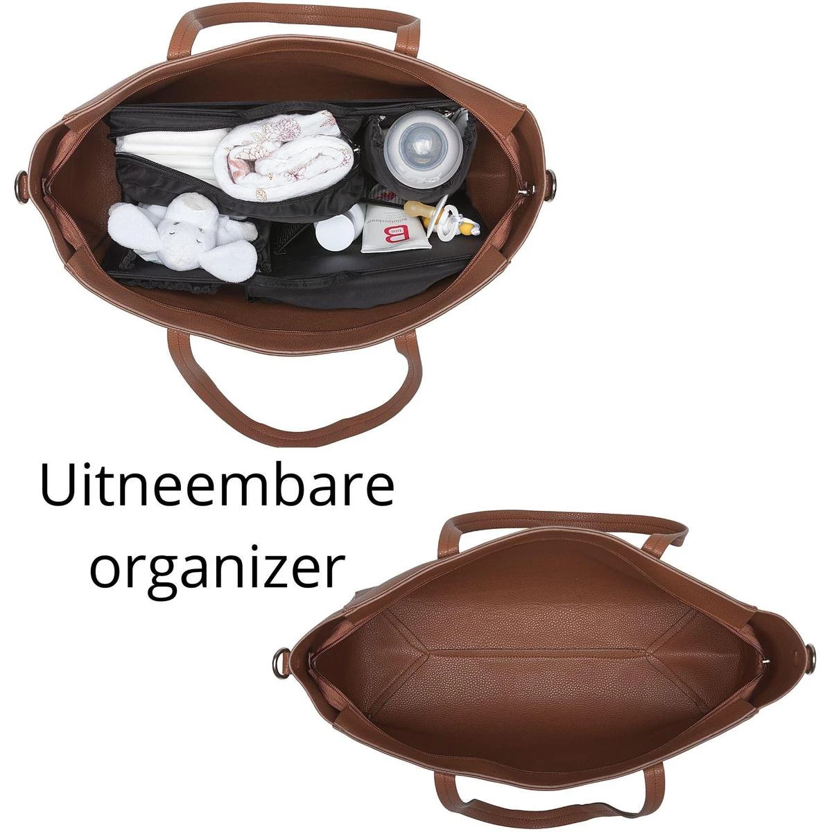 Snoozzz Luiertas Luxe Verzorgingstas – Inclusief Uitneembare Tas Organizer Met Thermovak, Stroller Hooks En Verschoningsmatje - Cognac 14 Snoozzz Luiertas Luxe Verzorgingstas – Inclusief Uitneembare Tas Organizer Met Thermovak, Stroller Hooks En Verschoningsmatje - Cognac - Afbeelding 12