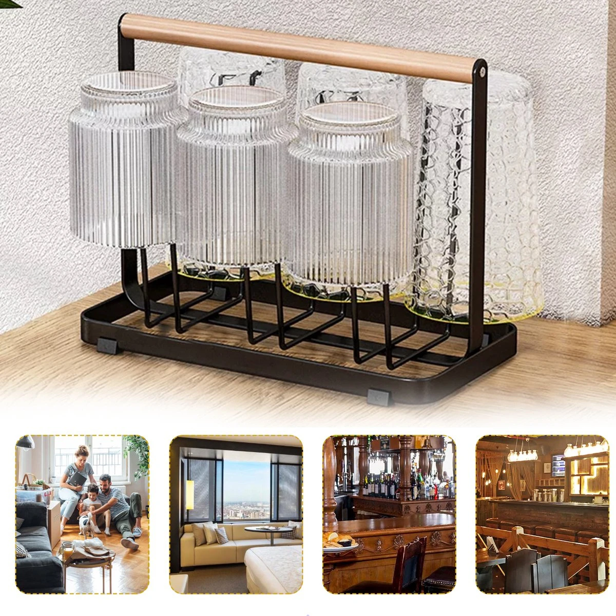 Flessenrek - Droogrek Babyfles - Flessen Rek Baby - Flessendroogrek - Afdruiprek - Afwasrek - Flessenrekje - Lekbak - Égouttoir - Zwart Met Houten Handvat - Vetalo 4 Flessenrek - Droogrek Babyfles - Flessen Rek Baby - Flessendroogrek - Afdruiprek - Afwasrek - Flessenrekje - Lekbak - Égouttoir - Zwart Met Houten Handvat - Vetalo - Afbeelding 2