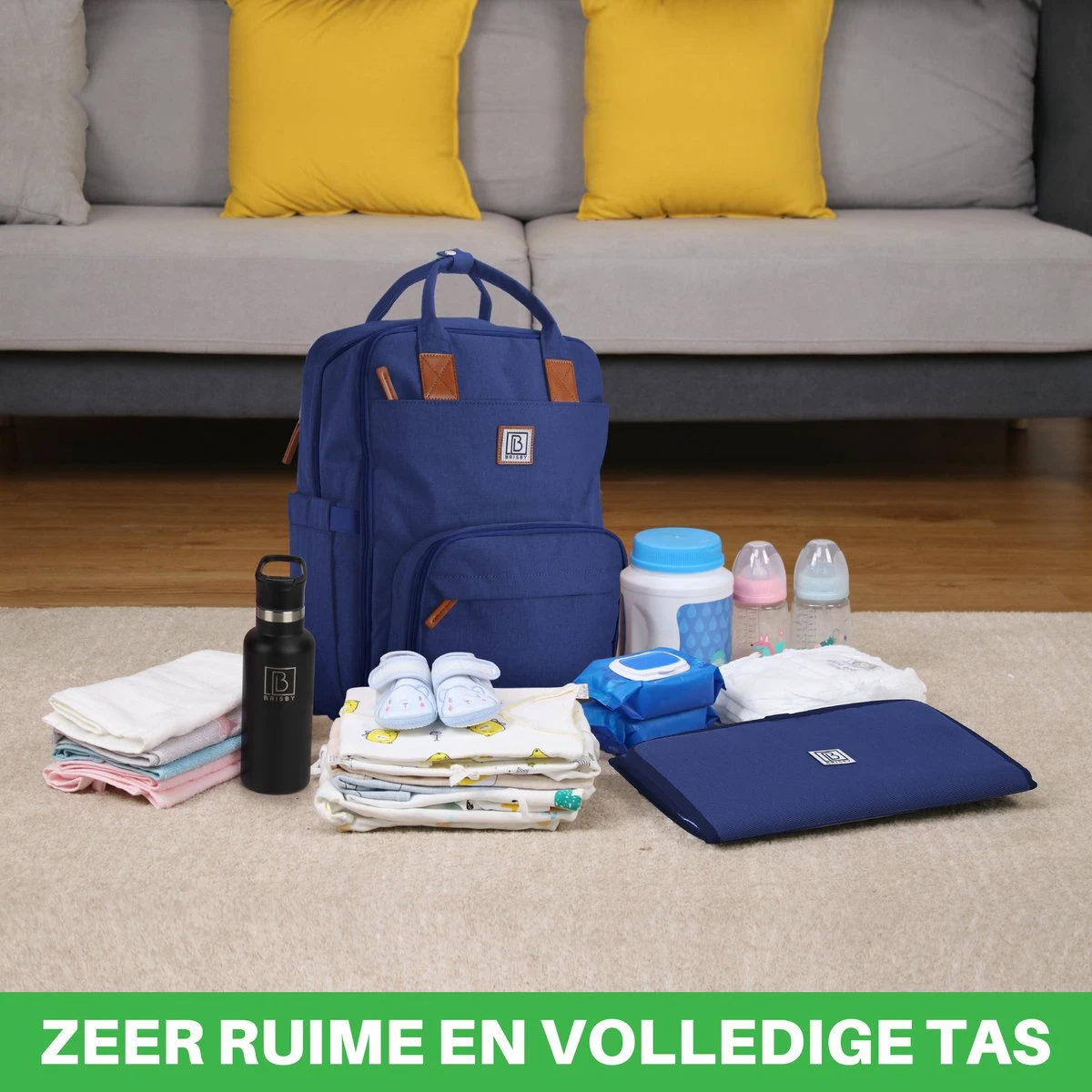 Brisby Slijtvaste Luiertas – Verzorgingstas – Met Buggymontage - Blauw 10 Brisby Slijtvaste Luiertas – Verzorgingstas – Met Buggymontage - Blauw - Afbeelding 8