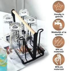 Flessenrek - Droogrek Babyfles - Flessen Rek Baby - Flessendroogrek - Afdruiprek - Afwasrek - Flessenrekje - Lekbak - Égouttoir - Zwart Met Houten Handvat - Vetalo 14 Flessenrek - Droogrek Babyfles - Flessen Rek Baby - Flessendroogrek - Afdruiprek - Afwasrek - Flessenrekje - Lekbak - Égouttoir - Zwart Met Houten Handvat - Vetalo -Happy Horse Winkel 1200x1200 116