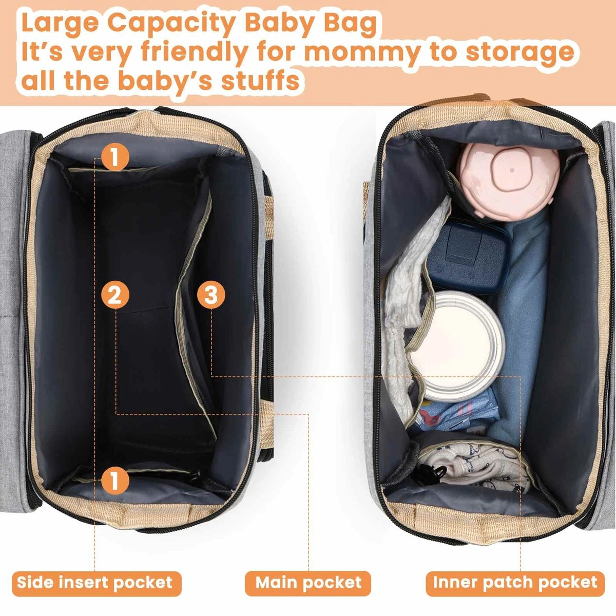 Product Plaza - Luier- En Verzorgingstas - Baby Rug Tas Met Bed - Reis Rugzak - Grote Capaciteit - Jongens En Meisjes - Grijs - Luier Tas - Verzorgingstas Baby - Uitschuifbaar Verschoon/ Slaap Bedje – Multifunctionele Rugzak 0-1 Jaar – 4 Product Plaza - Luier- En Verzorgingstas - Baby Rug Tas Met Bed - Reis Rugzak - Grote Capaciteit - Jongens En Meisjes - Grijs - Luier Tas - Verzorgingstas Baby - Uitschuifbaar Verschoon/ Slaap Bedje – Multifunctionele Rugzak 0-1 Jaar – - Afbeelding 2