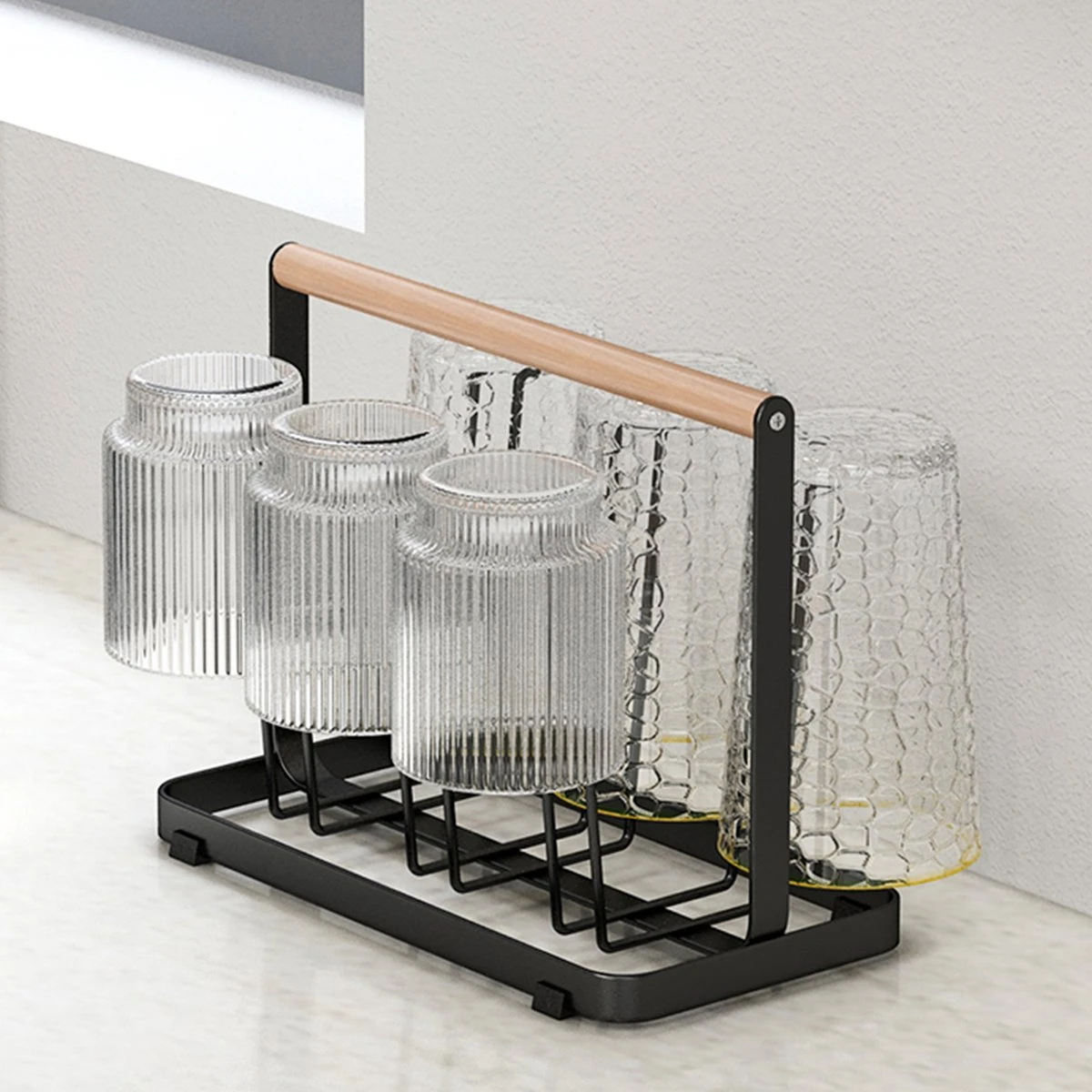 Flessenrek - Droogrek Babyfles - Flessen Rek Baby - Flessendroogrek - Afdruiprek - Afwasrek - Flessenrekje - Lekbak - Égouttoir - Zwart Met Houten Handvat - Vetalo 8 Flessenrek - Droogrek Babyfles - Flessen Rek Baby - Flessendroogrek - Afdruiprek - Afwasrek - Flessenrekje - Lekbak - Égouttoir - Zwart Met Houten Handvat - Vetalo - Afbeelding 6