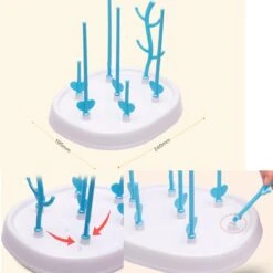 Merkloos Babyfles Droogrek - Flessen Droogrek - Afdruiprek Met Lekbak - Afwasrek - Baby Flesjes Droogrek - Flessenrek - Kraamcadeau - Baby Cadeau - Blauw -Happy Horse Winkel 1200x1200 121