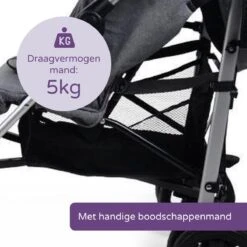 Prénatal Luxe Buggy – Kinderwagen Met Boodschappenmand En Zonneklep - Verstelbare Wandelwagen – Inklapbaar Met 1 Hand - Plooibuggy Grijs -Happy Horse Winkel 1200x1200 1236