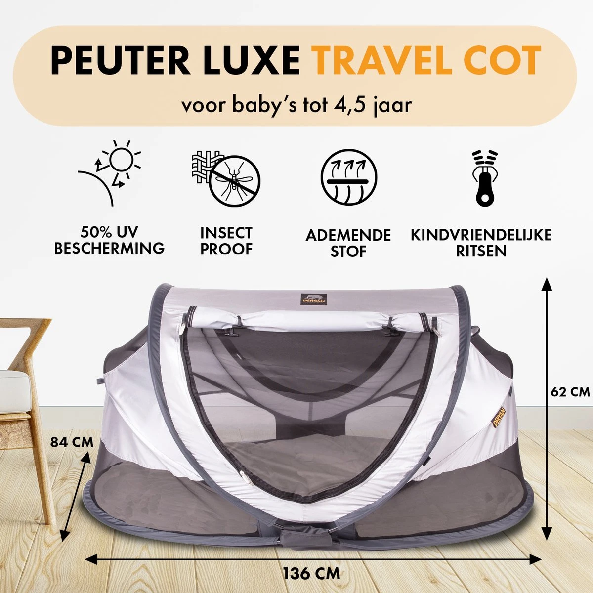 Deryan Peuter Luxe Campingbedje – Inclusief Zelfopblaasbare Matras - Silver 4 Deryan Peuter Luxe Campingbedje – Inclusief Zelfopblaasbare Matras - Silver - Afbeelding 2
