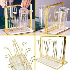 Flessenrek - Droogrek Babyfles - Flessen Rek Baby - Flessendroogrek Met Opvangbak - Afdruiprek - Afwasrek - Flessenrekje - Lekbak - Égouttoir - Goude Droogrek - Vetalo -Happy Horse Winkel 1200x1200 137