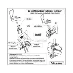 Zadel Op Stang Model 3 Kinderzitje Voor Damesfiets Met Dubbele Stang Met Dikke Onderbuis - Nooit Meer Zwaar Sturen -Happy Horse Winkel 1200x1200 1450