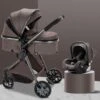 Merkloos Kinderwagen 3-in-1 – Luxe Kinderwagen - Buggy – Wandelwagen - Multifunctioneel – Opklapbaar – Incl Autostoel – Donkerbruin -Happy Horse Winkel 1200x1200 1474