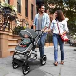 KIDUKU- 3 In 1 Combi-kinderwagen- Grijs/zilver- Buggy Incl. Autostoeltje-regenhoes- Inklapbaar -Happy Horse Winkel 1200x1200 1488