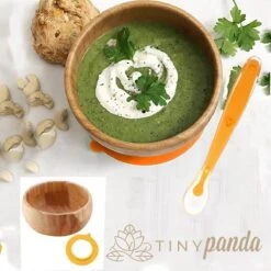 Tiny Panda - Kinderservies Bamboe - Houten Kom - Baby Kom - Lepel Baby - Baby Servies - Baby Eetkom Met Zuignap -Happy Horse Winkel 1200x1200 1576