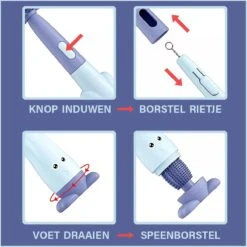 Baby Flessenborstel - Flessenreiniger - Flessenborstel Siliconen - Flesvoedingsaccessoires - BPA Vrij - Groen - 3 In 1 -Happy Horse Winkel 1200x1200 159