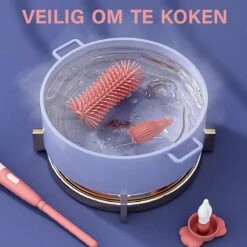 Baby Flessenborstel - Flessenreiniger - Flessenborstel Siliconen - Flesvoedingsaccessoires - BPA Vrij - Groen - 3 In 1 -Happy Horse Winkel 1200x1200 161