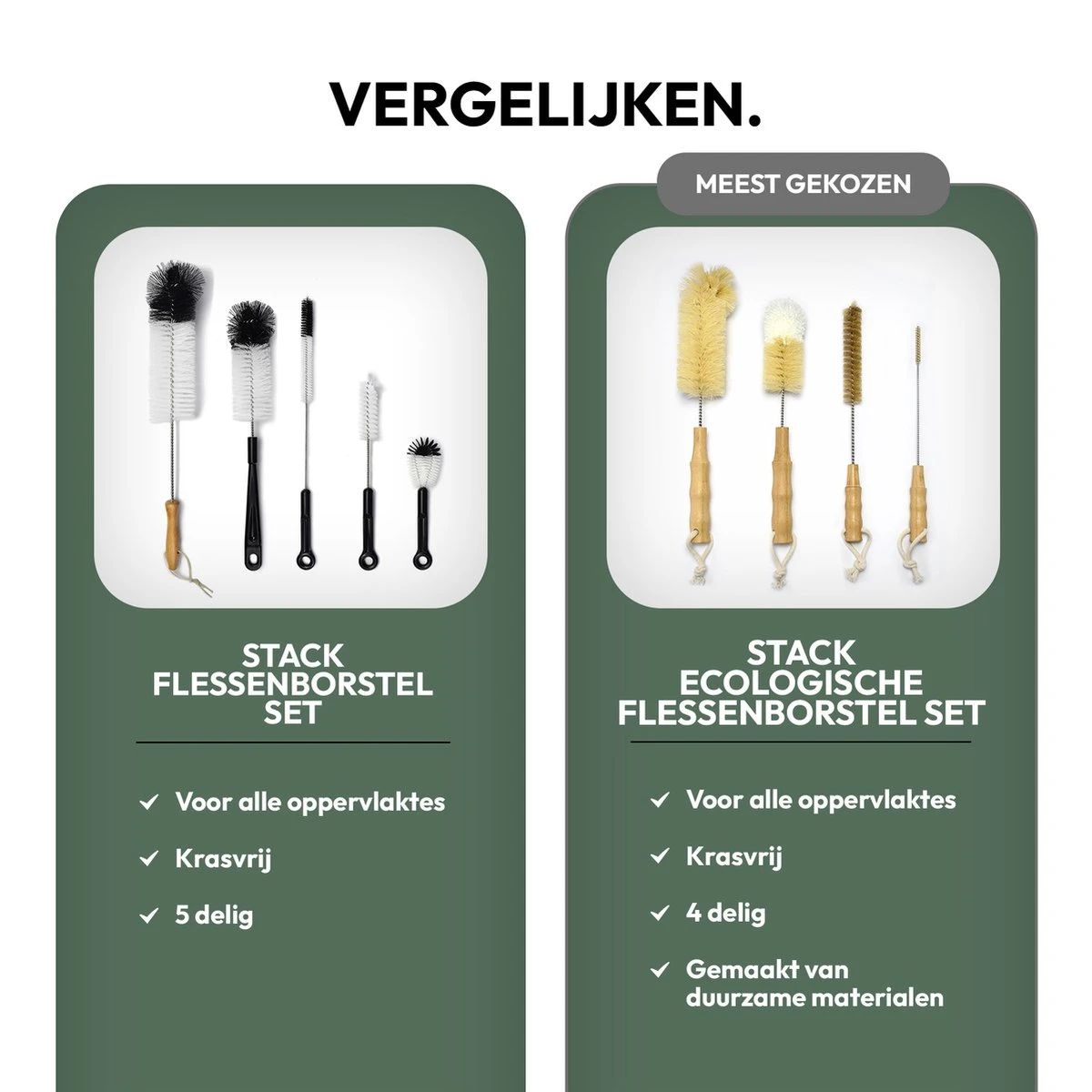 STACK Flessenborstel Set | Speenborstel Set - Flessen Reiniger Set - Melkfles Borstel Set - Drinkfles Reiniger Set - Schoonmaakborstel Set - Flessenreiniger Set - Pijpenborstel - Kras En BPA Vrij - 5 Delige Set Voor Ieder Oppervlak 6 STACK Flessenborstel Set | Speenborstel Set - Flessen Reiniger Set - Melkfles Borstel Set - Drinkfles Reiniger Set - Schoonmaakborstel Set - Flessenreiniger Set - Pijpenborstel - Kras En BPA Vrij - 5 Delige Set Voor Ieder Oppervlak - Afbeelding 4