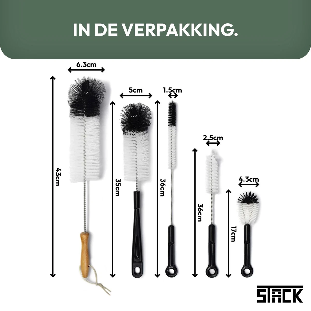 STACK Flessenborstel Set | Speenborstel Set - Flessen Reiniger Set - Melkfles Borstel Set - Drinkfles Reiniger Set - Schoonmaakborstel Set - Flessenreiniger Set - Pijpenborstel - Kras En BPA Vrij - 5 Delige Set Voor Ieder Oppervlak 8 STACK Flessenborstel Set | Speenborstel Set - Flessen Reiniger Set - Melkfles Borstel Set - Drinkfles Reiniger Set - Schoonmaakborstel Set - Flessenreiniger Set - Pijpenborstel - Kras En BPA Vrij - 5 Delige Set Voor Ieder Oppervlak - Afbeelding 6