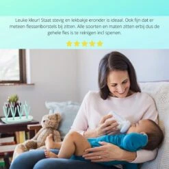 Flessen Droogrek Inclusief Borstelset - Afdruiprek Babyflessen Met Flessenborstels - Flessendroogrek Met Lekbak - Mint -Happy Horse Winkel 1200x1200 22