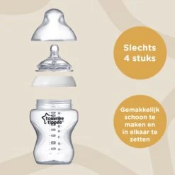 Tommee Tippee Closer To Nature - Zuigflessen - Langzame Uitstroomsnelheid - Anti-colic Ventiel - 260 Ml - Pak Van 1 - Doorzichtig -Happy Horse Winkel 1200x1200 226