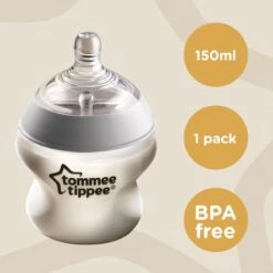 Tommee Tippee Closer To Nature - Zuigfles - Tepelspeen Met Langzame Uitstroomsnelheid En Anti-koliek Ventiel - 150 Ml -1 Stuk - Doorzichtig -Happy Horse Winkel 1200x1200 27