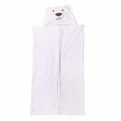 Merkloos Witte Beer Baby Badcape Met Capuchon - Wikkeldeken - Fleece Deken - Kraamcadeau -Happy Horse Winkel 1200x1200 487