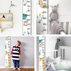 Vitamo Groeimeter Giraf & Co - Dieren - Canvas Stof En Hout - Kinderkamer Decoratie - Babykamer Accessoires - Wanddecoratie - Kraamcadeau -Happy Horse Winkel 1200x1200 498
