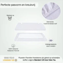 Bed Couture Flanel Fleece Kinder Hoeslaken - 100% Katoen Extra Zacht En Warm - Ledikant - 70x120 Cm - Wit -Happy Horse Winkel 1200x1200 555