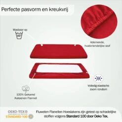 Bed Couture Flanel Fleece Baby Kinder Hoeslaken - 100% Katoen Extra Zacht En Warm - Ledikant - 60x120 Cm - Rood -Happy Horse Winkel 1200x1200 558