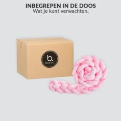 Buxibo Baby Bed Bumper - Baby Veiligheid/Hoofdbescherming/Bedbescherming - Multifunctionele Voedingskussen/Bedomrande/Boxomrander - 200CM - Roze -Happy Horse Winkel 1200x1200 646