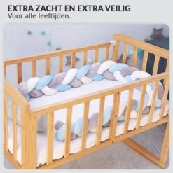Buxibo Baby Bed Bumper - Baby Veiligheid/Hoofdbescherming/Bedbescherming - Multifunctionele Voedingskussen/Bedomrande/Boxomrander - 200CM - Blauw -Happy Horse Winkel 1200x1200 654