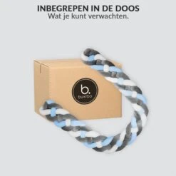 Buxibo Baby Bed Bumper - Baby Veiligheid/Hoofdbescherming/Bedbescherming - Multifunctionele Voedingskussen/Bedomrande/Boxomrander - 200CM - Blauw -Happy Horse Winkel 1200x1200 657