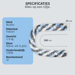 Buxibo Baby Bed Bumper - Baby Veiligheid/Hoofdbescherming/Bedbescherming - Multifunctionele Voedingskussen/Bedomrande/Boxomrander - 200CM - Blauw -Happy Horse Winkel 1200x1200 658