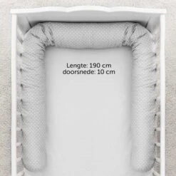 Fillikid Bedbumper 190 X 9 Cm Bedomrander Ledikant - Grijs Wit Stippen -Happy Horse Winkel 1200x1200 691