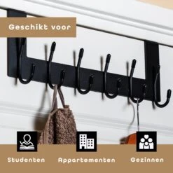 Kapstok – Deurkapstok – Deurhanger – Kapstok Hangend – 12 Haaks – Modern – RVS - Deuren Tot 4 Cm Dik - Baulk® -Happy Horse Winkel 1200x1200 814