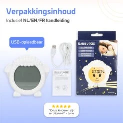 Slaaptrainer - Kinderwekker - Slaapwekker - Oplaadbaar - Nachtlampje Kinderen - Slaaptrainer Schaap Kinderen - Met Dimfunctie - Daily Logix -Happy Horse Winkel 1200x1200 843