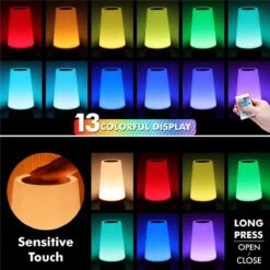 13 Kleur Veranderende Nachtlampje Rgb Afstandsbediening Touch Dimbare Lamp Draagbare Tafel Nachtkastje Lampen Usb Oplaadbare Night Lamp -Happy Horse Winkel 1200x1200 858