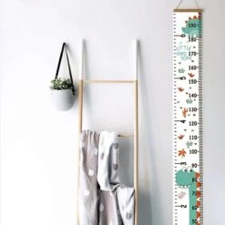 Canvas Groeimeter - Draakje - Kinderkamer - Babykamer Accessoires - Wanddecoratie - Kraamcadeau - Little Hippo - Kinderkamer Decoratie - Meetlat Kinderen