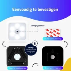 LED Nachtlampje Met Bewegingssensor - 4-PACK - Voor Volwassenen En Kinderen - Lamp Op Batterijen - Kastverlichting - Trapverlichting - Wandlamp Binnen - Kastlamp -Happy Horse Winkel 1200x1200 899