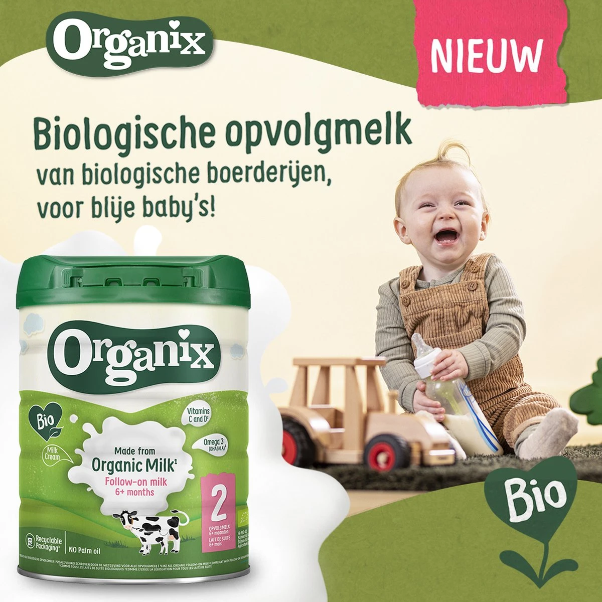 Organix 2 (6+ Maanden) Biologische Opvolgmelk - 3x 700g - Met Melkvet - Zonder Palmolie - Bevat Vitamines C & D - Biologische Flesvoeding - Recyclebare Verpakking 5 Organix 2 (6+ Maanden) Biologische Opvolgmelk - 3x 700g - Met Melkvet - Zonder Palmolie - Bevat Vitamines C & D - Biologische Flesvoeding - Recyclebare Verpakking - Afbeelding 3