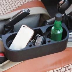 Merkloos Decopatent® Autostoel Organizer - Voor Tussen Auto Stoel / Console - Bekerhouder & Telefoonhouder - Opbergvakken - Auto Organiser -Happy Horse Winkel 1200x1200 981