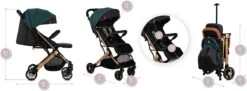 MoMi Wandelwagen - Compacte Lichtgewicht Buggy - Estelle - Green-Gold (geschikt Van 6mnd - 15kg) -Happy Horse Winkel 1200x443 2