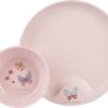 Mepal Mio – Kinderservies Set 6-delig – Bestaat Uit Een Bord, Schaaltje, Glas En Bestek – Flowers & Butterflies - Licht In Gewicht – Kan Tegen Een Stootje