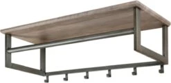 Merkloos DePauwWonen - 6 Haken Roede/hoedenplank Kapstok - LxBxH = 80 X 24 X 30cm - Grijs - Hangkapstok, Kapstok Haken, Hangend, Industrieel, Wandkapstok -Happy Horse Winkel 1200x588